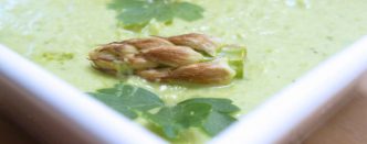 Purée de petits pois frais & asperges vertes